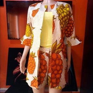 African Ankara Shorts & Jacket Set